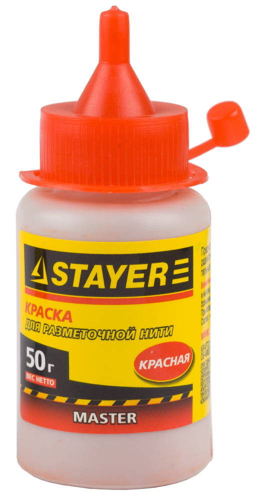 STAYER 50 г, красная краска для малярных разметочных шнуров (0640-2)