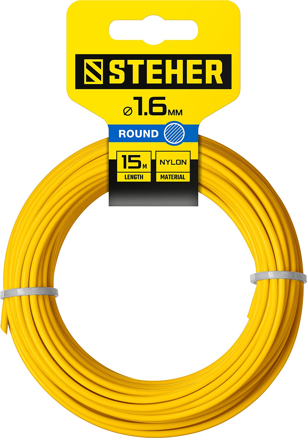 STEHER КРУГ, 1.6 мм, 15 м, леска для триммера (75001-1.6)