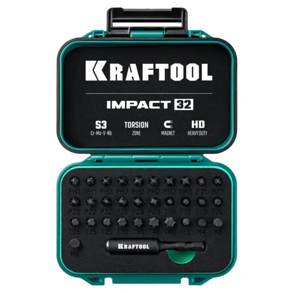 KRAFTOOL Impact-32, 32 шт, набор ударных бит (26066-H32) — изображение 5