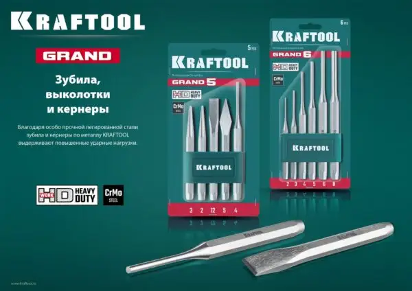 KRAFTOOL Grand, 10 х 140 мм, слесарное зубило по металлу (2103-10) — изображение 3