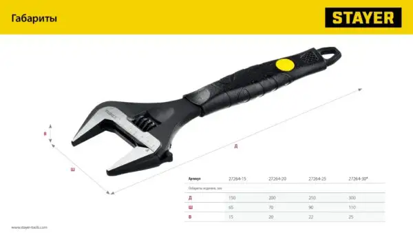 STAYER Cobra, 300/60 мм, разводной ключ, Professional (27264-30) — изображение 8