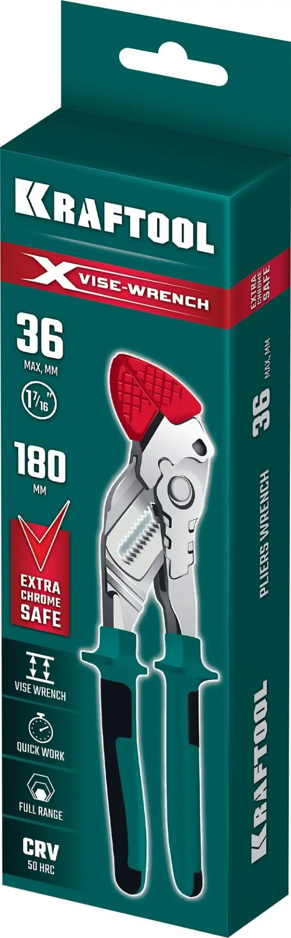 KRAFTOOL VISE-WRENCH X, 180 мм, клещи переставные-гаечный ключ (22066) — изображение 2