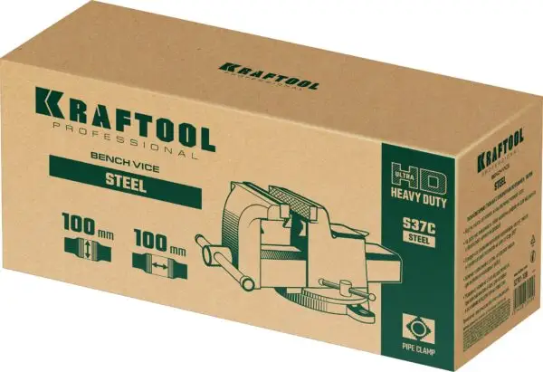 KRAFTOOL STEEL, 100 мм, стальные слесарные тиски (32701-100) — изображение 2
