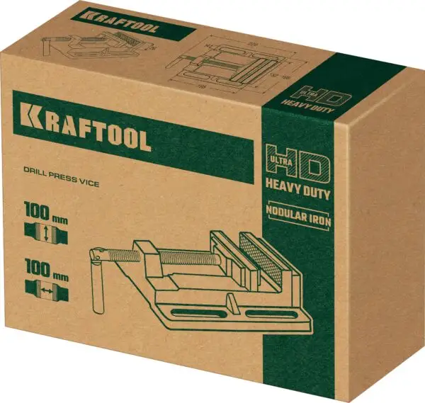 KRAFTOOL 100 мм, станочные сверлильные тиски (32715-100) — изображение 2
