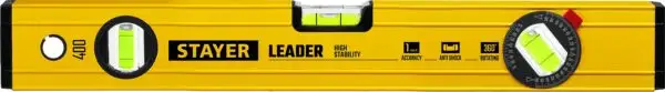 STAYER LEADER, 400 мм, усиленный профиль, уровень с поворотным глазком (3466-040) — изображение 2