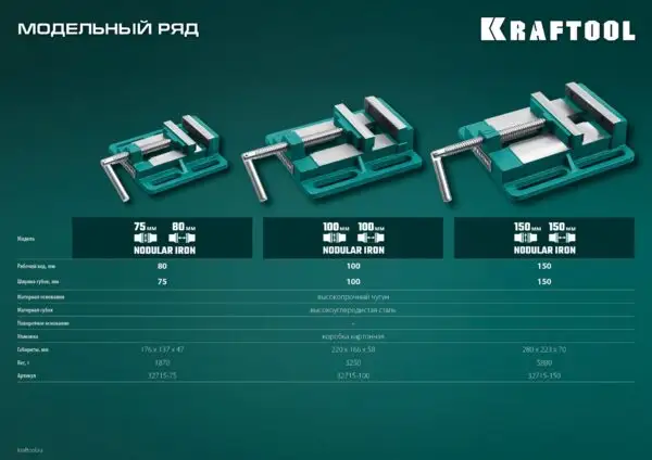 KRAFTOOL 75 мм, станочные сверлильные тиски (32715-75) — изображение 10