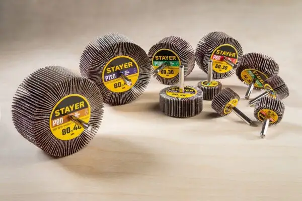 STAYER d 60 x 30 мм, P80, на шпильке d 6 мм, круг шлифовальный лепестковый (36608-080) — изображение 2