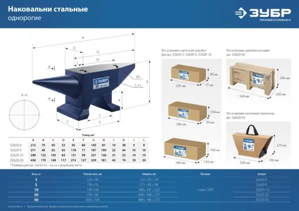 ЗУБР 10 кг, стальная наковальня, Профессионал (32620-10) — изображение 8