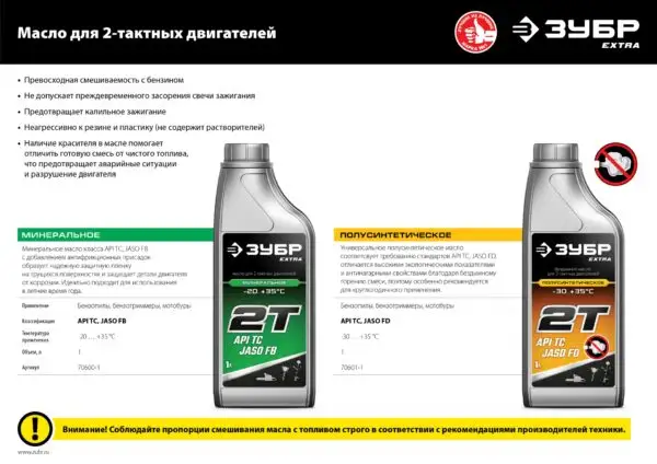 ЗУБР 2Т-М, 1 л, минеральное масло для 2-тактных двигателей, EXTRA (70600-1) — изображение 6
