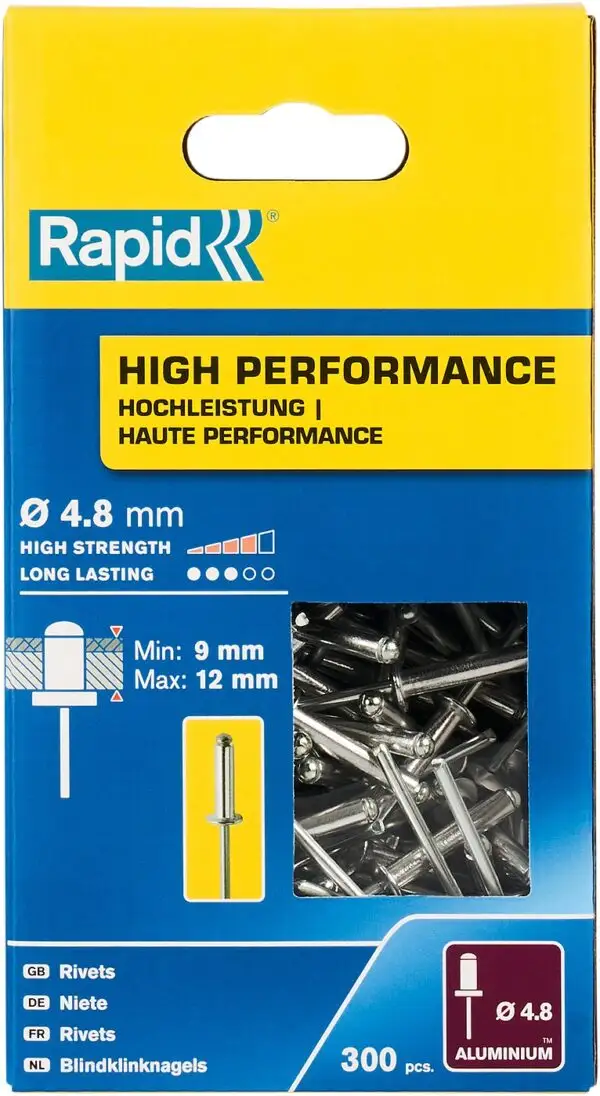 RAPID R:High-performance-rivet, 4.8 х 16 мм, 300 шт, алюминиевая высокопроизводительная заклепка (5001438) — изображение 2