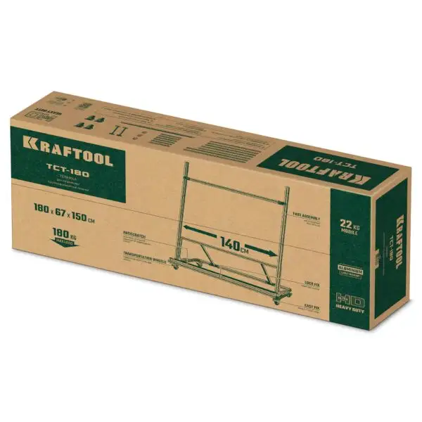 KRAFTOOL TCT-180 макс нагрузка 180 кг, Тележка для перевозки крупноформатной плитки (33251) — изображение 2