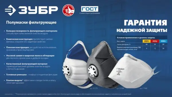 ЗУБР KN-95, класс защиты FFP2, 10 шт, фильтрующая полумаска (11165-2) — изображение 4