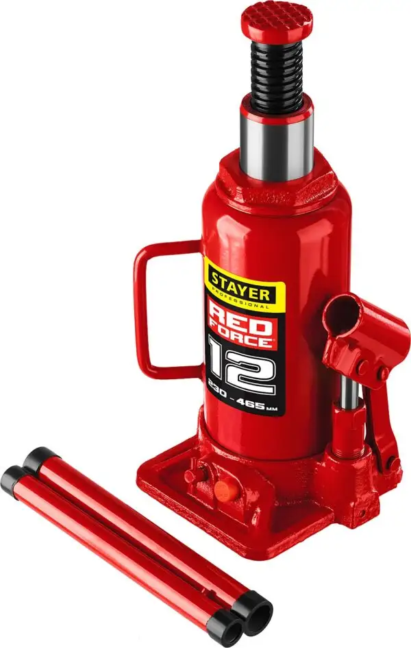 STAYER RED FORCE, 12 т, 230 - 465 мм, бутылочный гидравлический домкрат, Professional (43160-12) — изображение 6