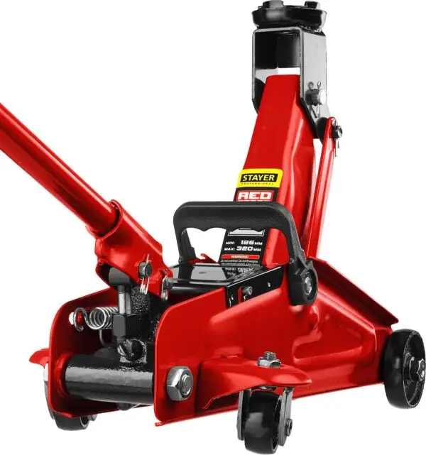 STAYER R-22 RED FORCE, 2 т, 125 - 320 мм, подкатной домкрат для легковых а/м, Professional (43152-2) — изображение 13