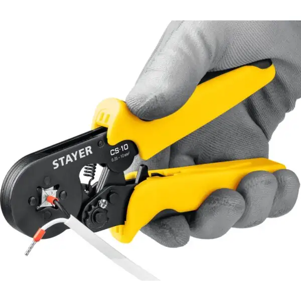 STAYER CS-10, 0.25 - 10 мм2, мультидиапазонные пресс-клещи с квадратным профилем для втулочных наконечников, Professional (44447) — изображение 11