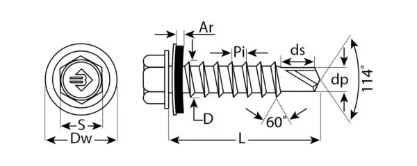 ЗУБР СКМ 5009, 25 х 5.5 мм, неб.-голуб., 420 шт, кровельный саморез (4-300315-55-025-5009) — изображение 3