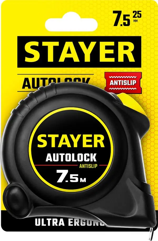 STAYER AutoLock, 7.5 м х 25 мм, рулетка с автостопом (2-34126-07-25) — изображение 7