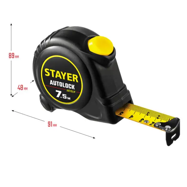 STAYER AutoLock, 7.5 м х 25 мм, рулетка с автостопом (2-34126-07-25) — изображение 11