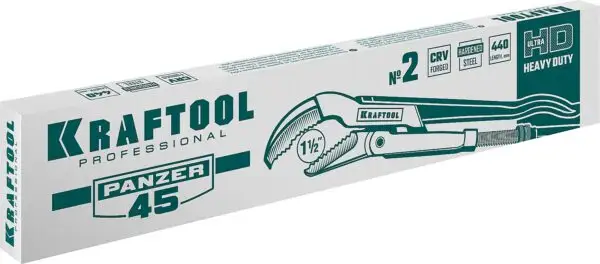 KRAFTOOL PANZER-4, №2, 1.5″, 440 мм, трубный ключ с изогнутыми губками (2735-15) — изображение 4