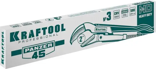 KRAFTOOL PANZER-45, №3, 2″, 580 мм, трубный ключ с изогнутыми губками (2735-20) — изображение 3