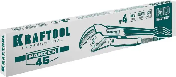 KRAFTOOL PANZER-45, №4, 3″, 670 мм, трубный ключ с изогнутыми губками (2735-30) — изображение 4