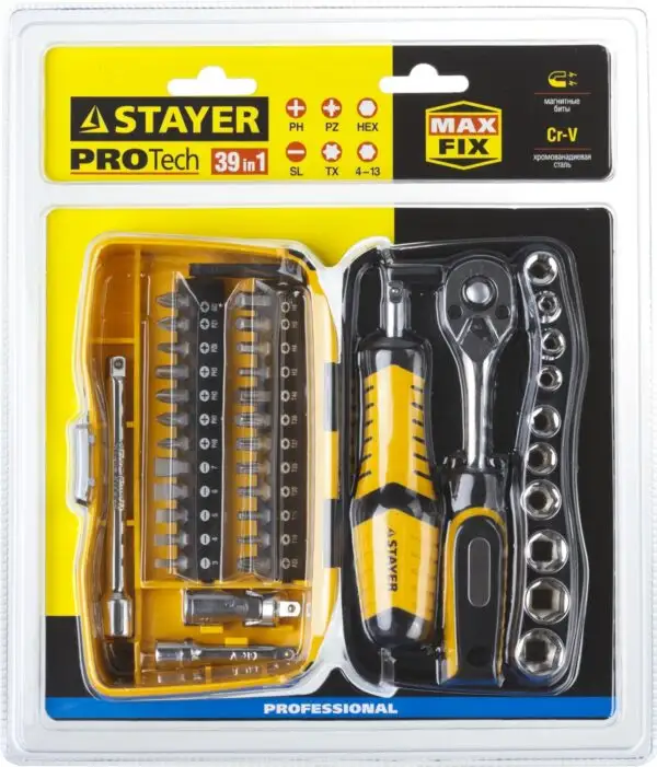 STAYER Pro Tech 39, 39 предм., универсальный набор инструмента (25135-H39) — изображение 6