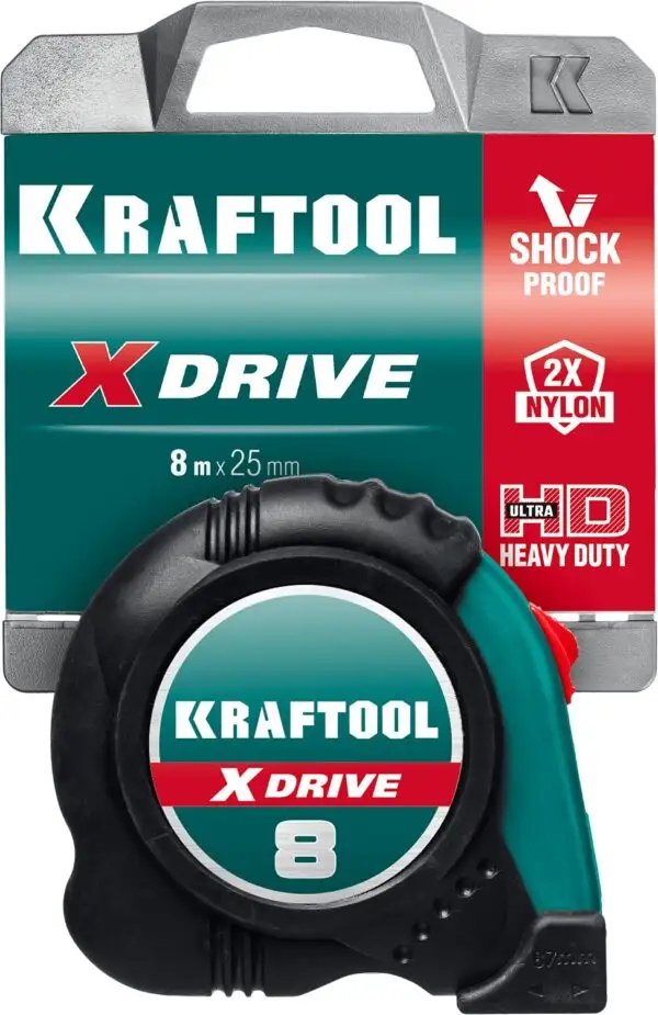 KRAFTOOL X-Drive, 8 м х 25 мм, рулетка (34122-08) — изображение 3