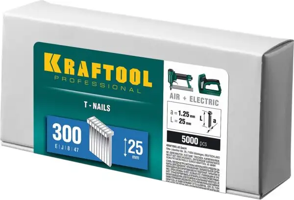 KRAFTOOL тип 18GA (47/300/F) 25 мм, 5000 шт, гвозди для нейлера (31785-25) — изображение 6
