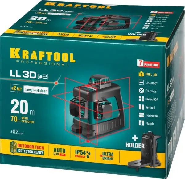 KRAFTOOL LL 3D #2, лазерный нивелир (34640-2) — изображение 11