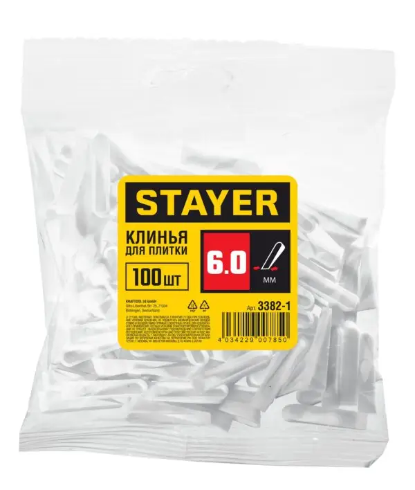 STAYER 6 мм, 100 шт, малые клинья для плитки (3382-1) — изображение 4