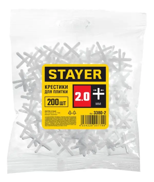 STAYER 2 мм, 200 шт, крестики для плитки (3380-2) — изображение 4