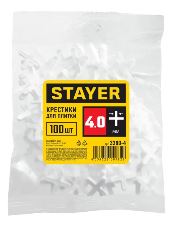 STAYER 4 мм, 100 шт, крестики для плитки (3380-4) — изображение 4