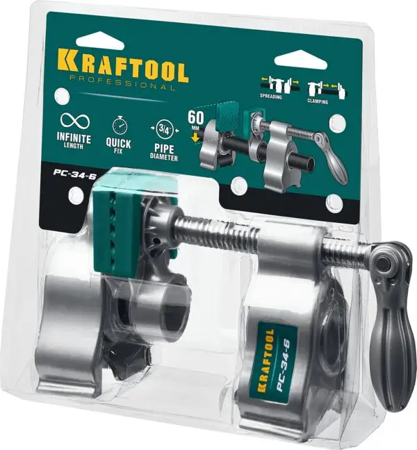 KRAFTOOL PC-34-6, 3/4″, трубная струбцина (32301-1) — изображение 11