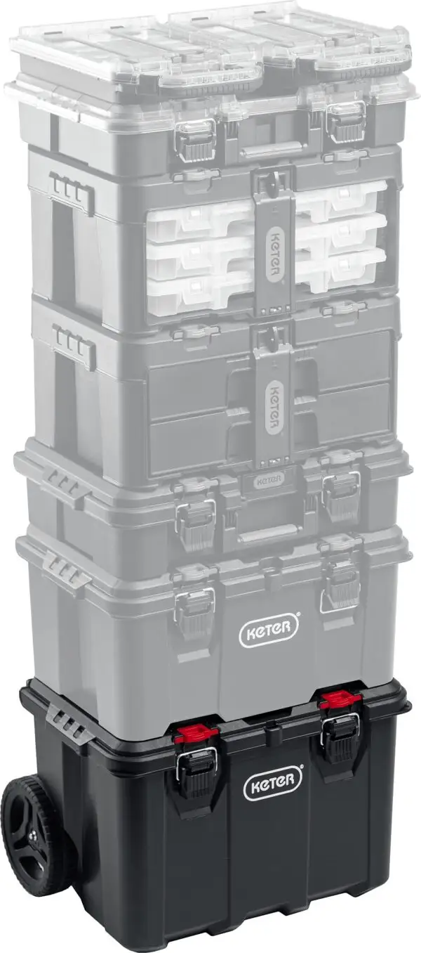 KETER STACKNROLL, 525 х 411 х 560 мм, (21″), пластиковый ящик-тележка на колесах (38397) — изображение 14