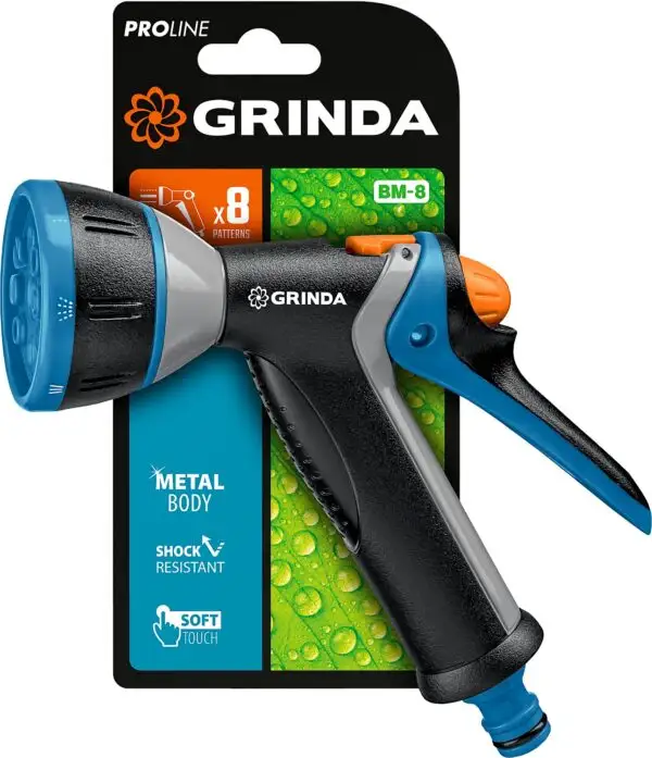 GRINDA BM-8, 8 режимов, курок сзади, металлический с TPR, поливочный пистолет, PROLine (8-427339) — изображение 8