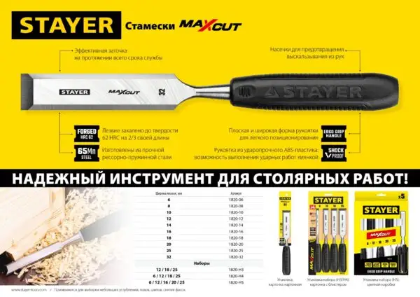 STAYER Max-Cut, 32 мм, стамеска (1820-32) — изображение 9